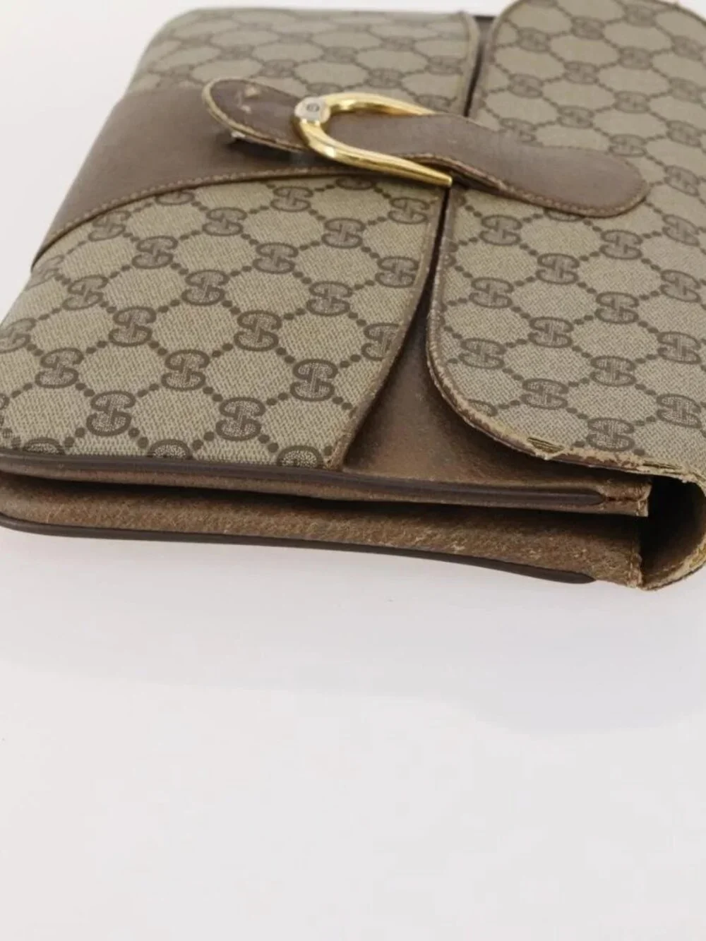 GUCCI GG Supreme GG Crystal GG Canvas Bag PVC 4 Set Navy Beige Auth YKZ424